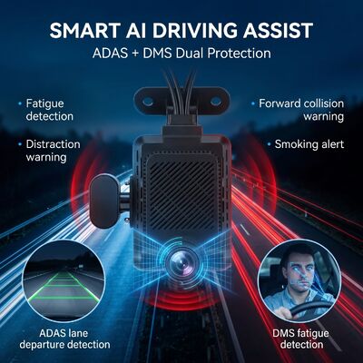 4G Connectivity AI Dashcam with Driver Fatigue Detection and 4-Channel Recording for Fleet Vehicles
