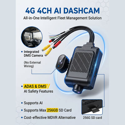 ADAS BSD ile Ağır Güçlü Kamyon 4G Dash Kaydedici - SOS Panik Düğmesi ile GPS Telematik Filot Kamerası
