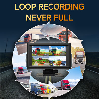 Tak ve Çalıştır 1 - 4 Kanallı 720P Kablosuz Manyetik Kamera Sistemi 7" Monitör BSD Alarm Şarj Edilebilir Kamyon RV Treyler Tarım Makineleri için