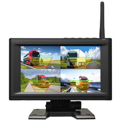 Tak ve Çalıştır 1 - 4 Kanallı 720P Kablosuz Manyetik Kamera Sistemi 7" Monitör BSD Alarm Şarj Edilebilir Kamyon RV Treyler Tarım Makineleri için