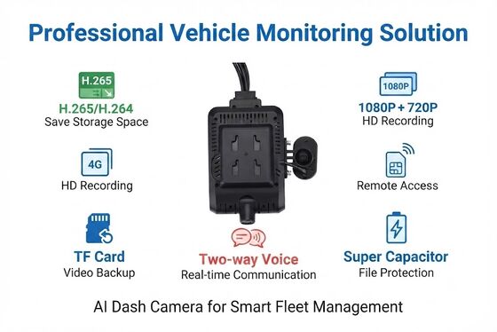 4-Kanallı AI Akıllı 4G Dash Kamerası, ADAS + DMS + BSD Aktif Güvenlik,1080P + 720P Taksi Kaydı