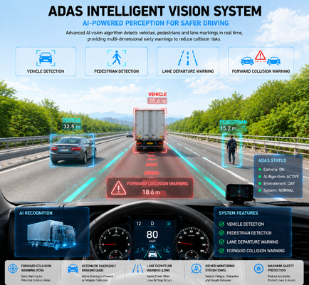 4G Araç CCTV DVR Dahili AEBS Otomatik Acil Fren Sistemi ADAS+DSM+BSD Aktif Güvenlik Kamyonlar ve Otobüsler İçin