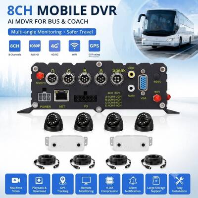 Filo Yönetimi İçin %98 Doğruluk Oranına Sahip Yapay Zeka Yolcu Sayım MDVR, DMS, ADAS, BSD ve 4G WiFi