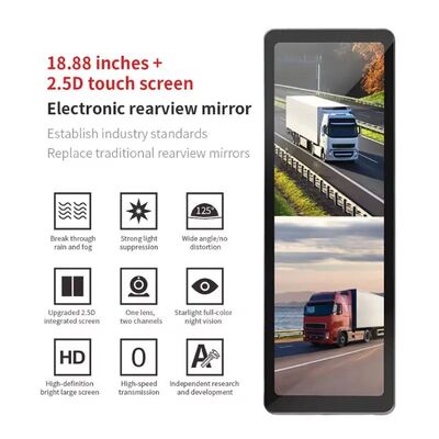 Kamyon Kör Nokta Kamera Sistemi 1080P Çift Lens Yan Görünüm Kamerası 18.88 Inch Monitör Yarım Kamyon Rel Aracı Ticari Araç