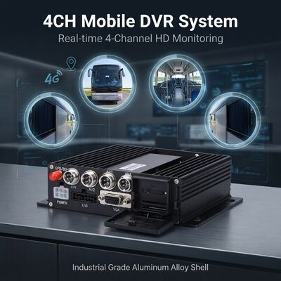 Otobüs Güvenlik Sistemi için GPS İzleyici ve 1080P Araba Kamerası ile 4 Kanallı Mobil DVR