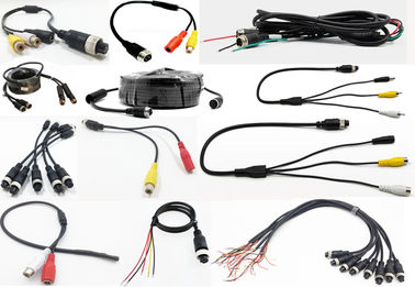 MDVR Sistemi için 15M M12 4 PIN Kamera Video Kablosu RCA Adaptörü FCC DC12V