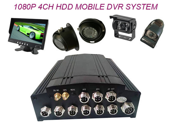 Kamyon / Taksi / Otobüs için 4 Kanal 1080P HD Mobil DVR CCTV MDVR 2 TB HDD Kayıt GPS 4G