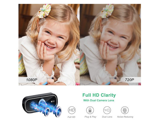Çift lensli HD USB Oynatma ve Tak Canlı Yayın Web Kamerası 1920 * 1080P