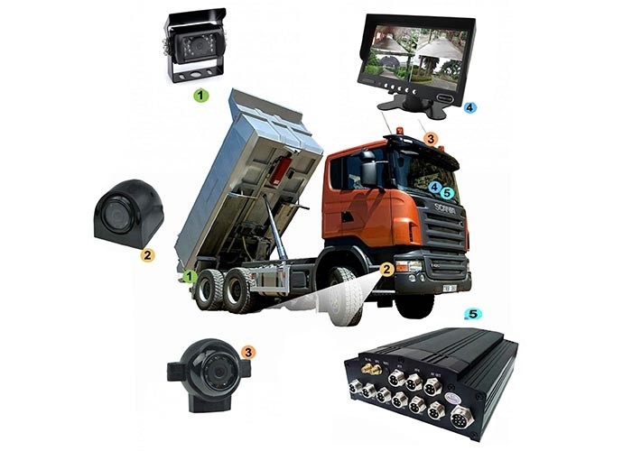 Kamyon / Taksi / Otobüs için 4 Kanal 1080P HD Mobil DVR CCTV MDVR 2 TB HDD Kayıt GPS 4G