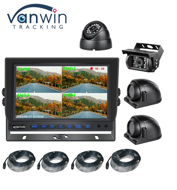 9 inç AHD Araç HD Ekranı Otobüs Güvenliği Ahd 960P Kamyon Rel için Dört Görünümlü Araç Monitörü