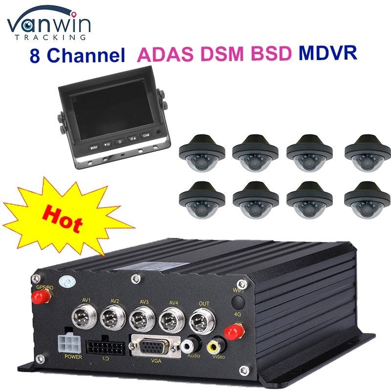 1080P H265 DUAL SD Kart 8 Kanal Mobil DVR HDD Max 2TB ile