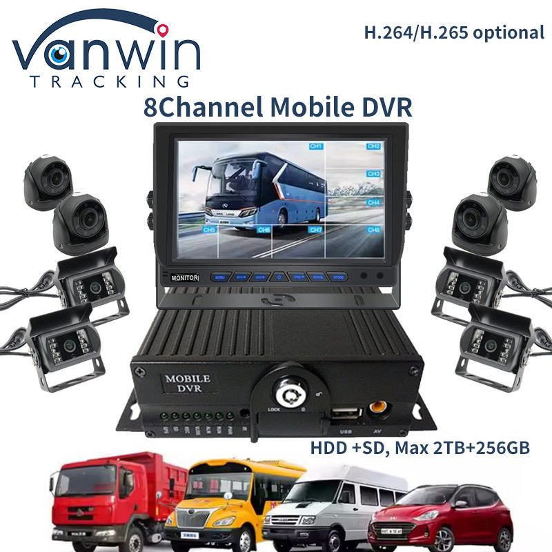 8 Kanal 1080P AHD Mobil DVR Araç CCTV MDVR 2TB HDD Kamyon Taksi Otobüsü İçin