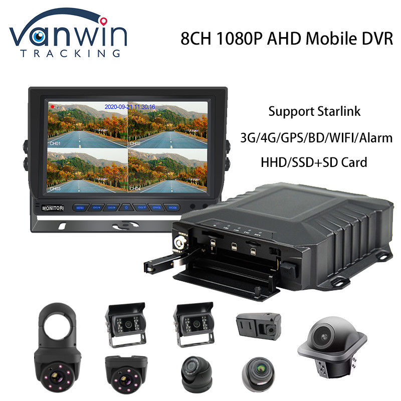 4G Starlink 1080P AHD 8 Kanal Arabalar CCTV MDVR GPS 4G WIFI Kamera Sistemi Mobil DVR
