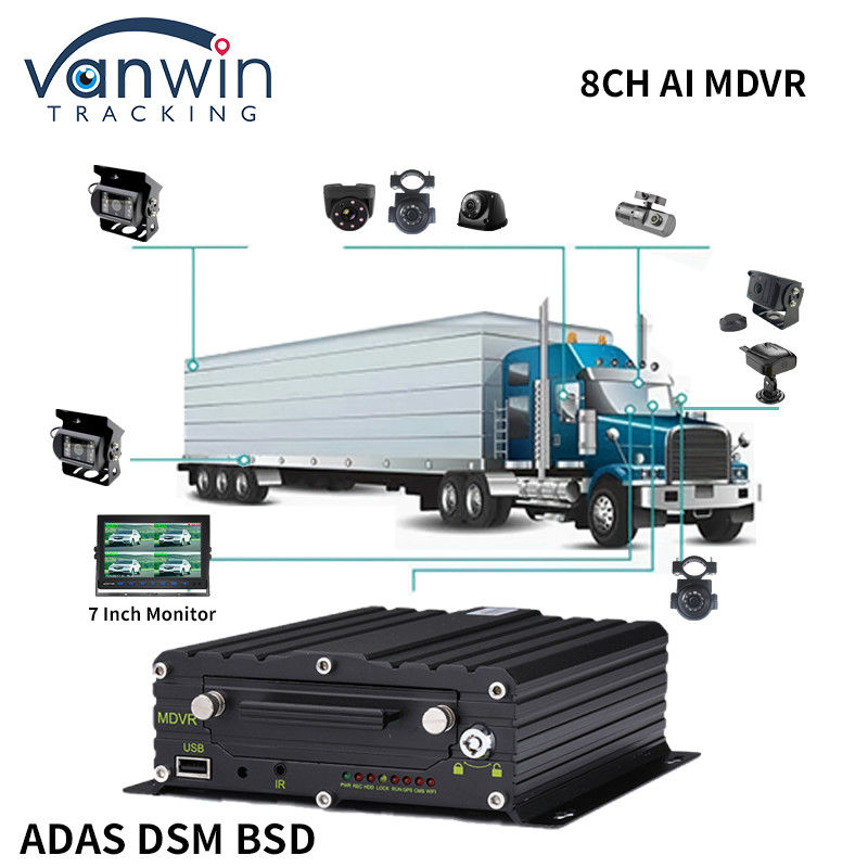 8CH CCTV Kaydedici Araba MDVR AI Güvenlik Erken Uyarı Sistemi Mobil DVR ADAS DMS BSD