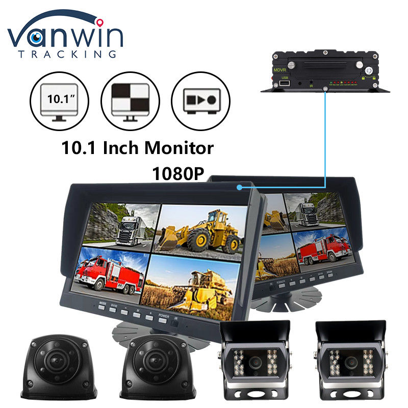 10.1 inç IPS Güvenlik TFT Araç Monitörü HD 1080P Çekirdek Otobüs Araç Kamera Ekranı