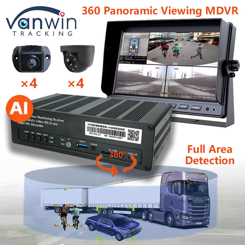 8 CH 4G 360 Panoramik Görünüm MDVR AI ADAS DSM ile BSD Panoramik Görünüm Araç Araç DVR Kamera Sistemi