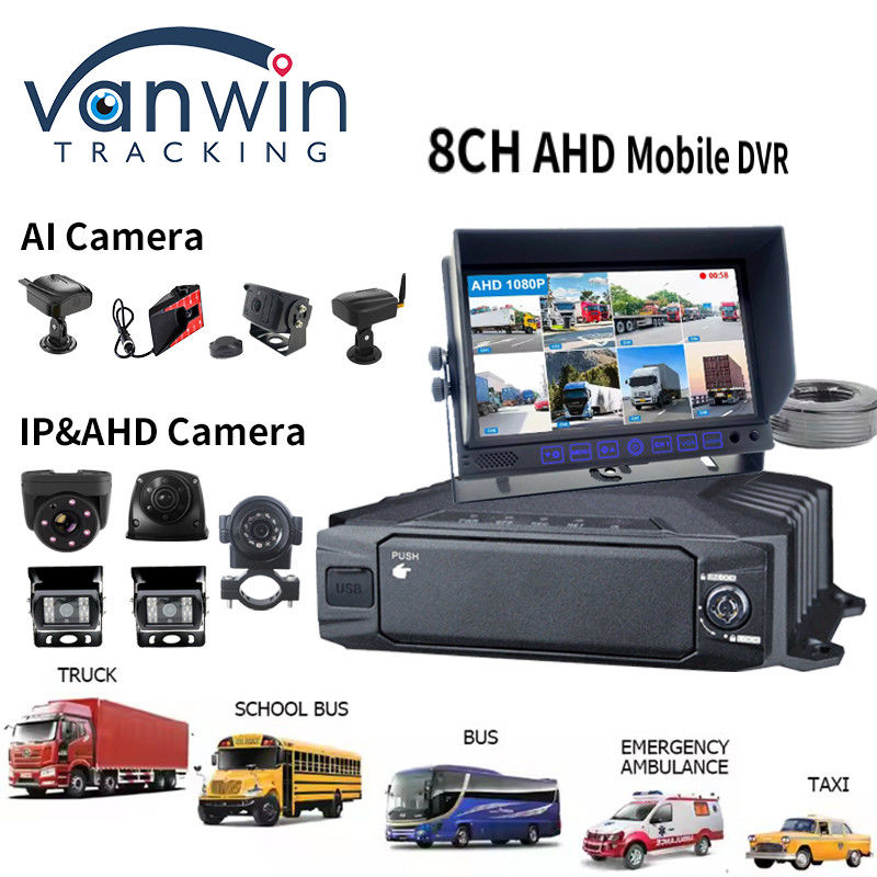 1080p HDD 8ch Mobil DVR 4g GPS WIFI MDVR Kit Kamera Sistemi Araç Takipcisi Araba Güvenliği