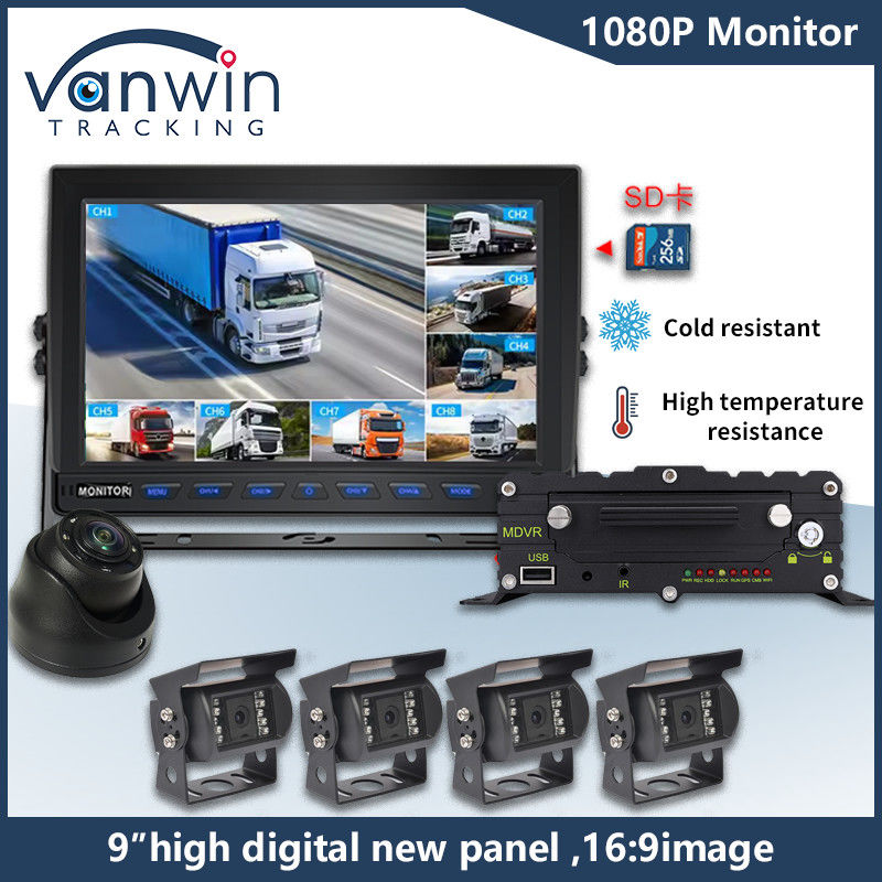 9 Inch 8 Channel AHD Monitor Video 1080P Araba LCD IPS Monitörü