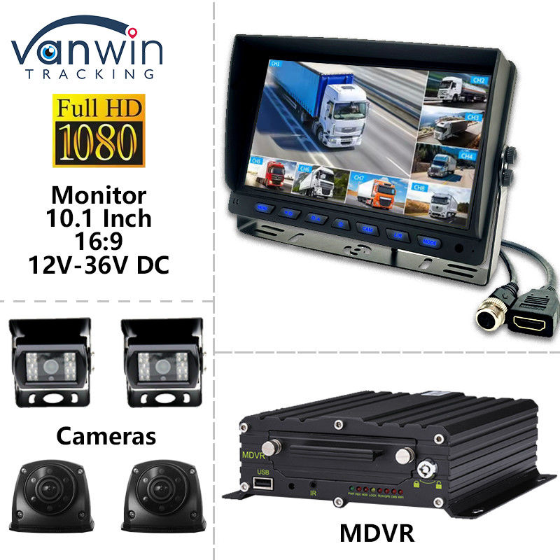 10.1 inç AHD Araç Ekranı 8CH MDVR Kamera 1080P Renkli TFT Araç İzleyici Sistemleri