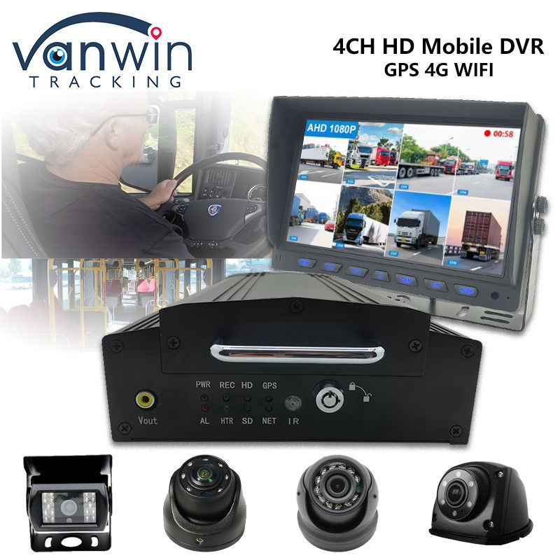 4 Kanal HDD SSD Mobil DVR 1080P 4G WiFi GPS MDVR Araç Kamera Araç CCTV Sistemi