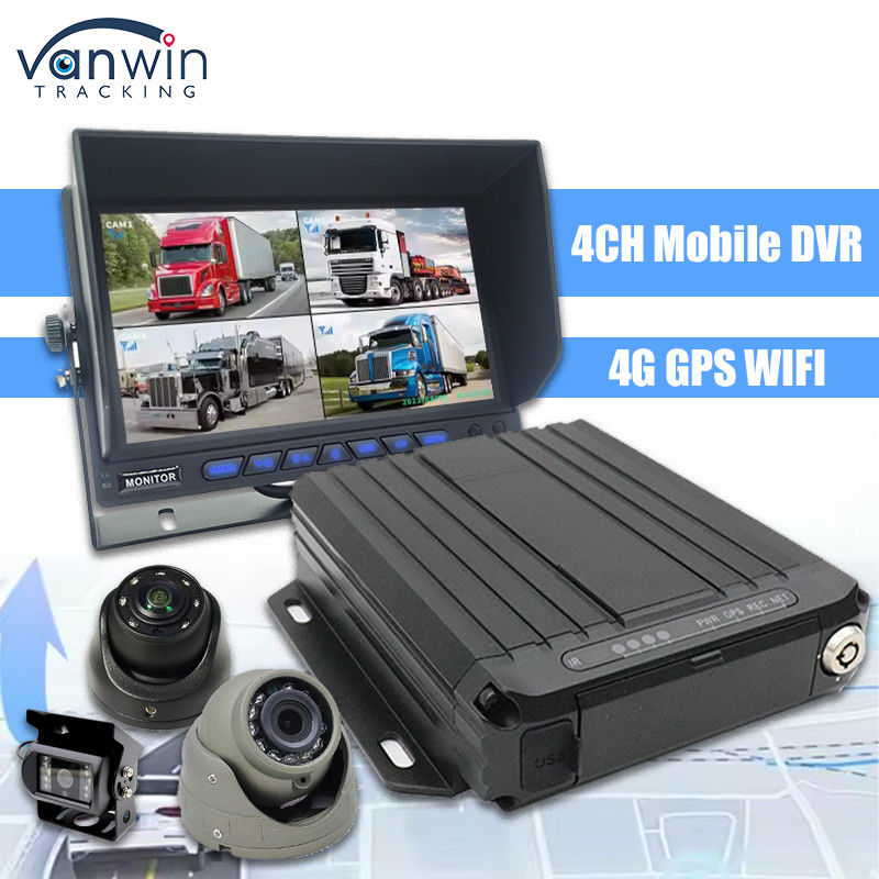 OEM ODM Gerçek Zamanlı 4CH GPS Mobil DVR 4G 1080P WiFi Çift SD Kartlı MDVR Otobüs için