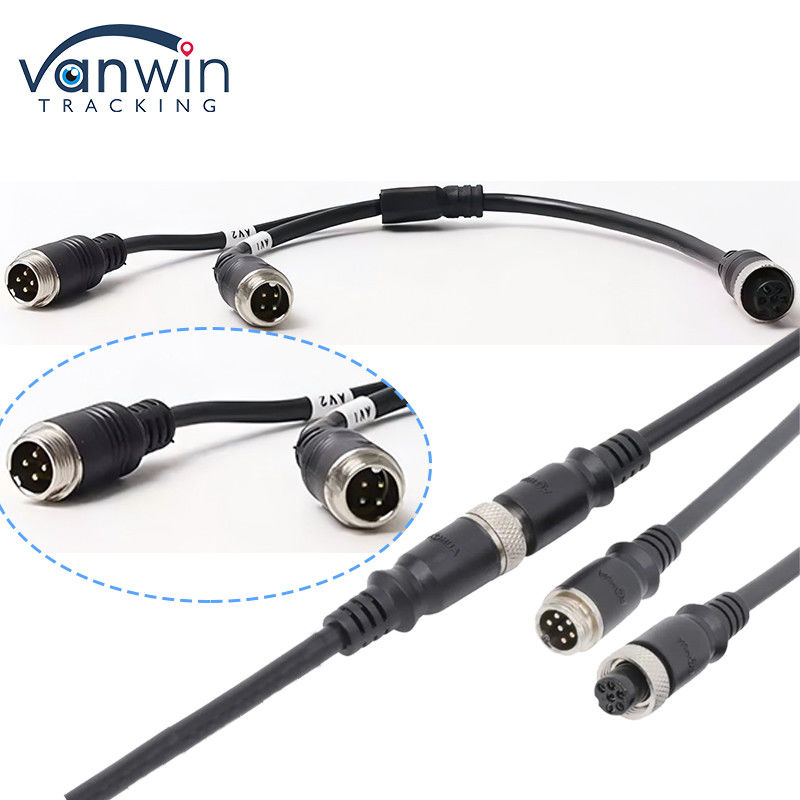 Araç Güvenlik Sistemi için 6 Pin Havacılık Kadın İkili 4P Erkek Havacılık Adaptörü Kablosu