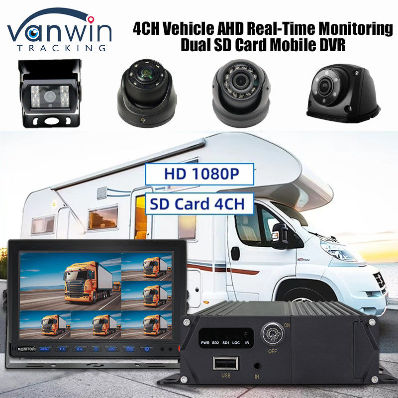 CMSV6 4CH Çift SD Kart Mobil DVR 4G GPS Gerçek Zaman İzleme Video İzleme MDVR