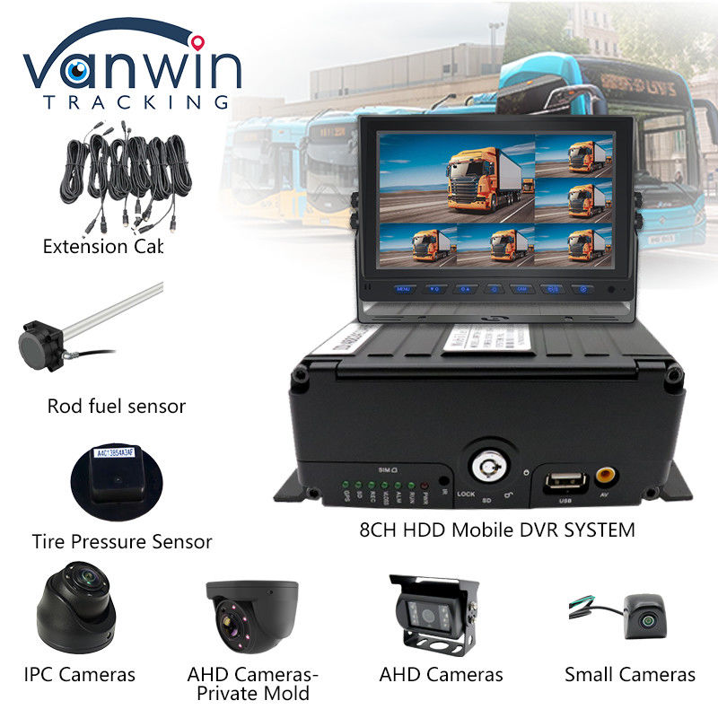 Full HD 1080P 8CH Mobil DVR H.265 CMSV6 Otobüs Sürücüsü 4G Wifi MDVR Araba Kamera Otobüs Kamyon