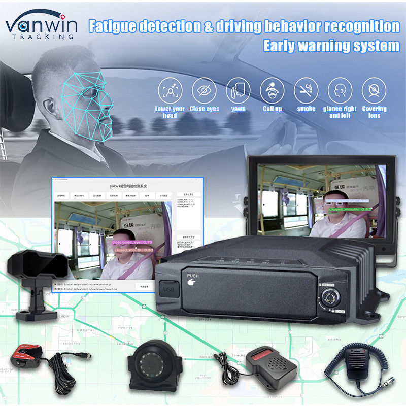 8CH 1080P HDD AI Mobil DVR Güvenlik Sistemleri 4G GPS WIFI ADAS DSM BSD ile