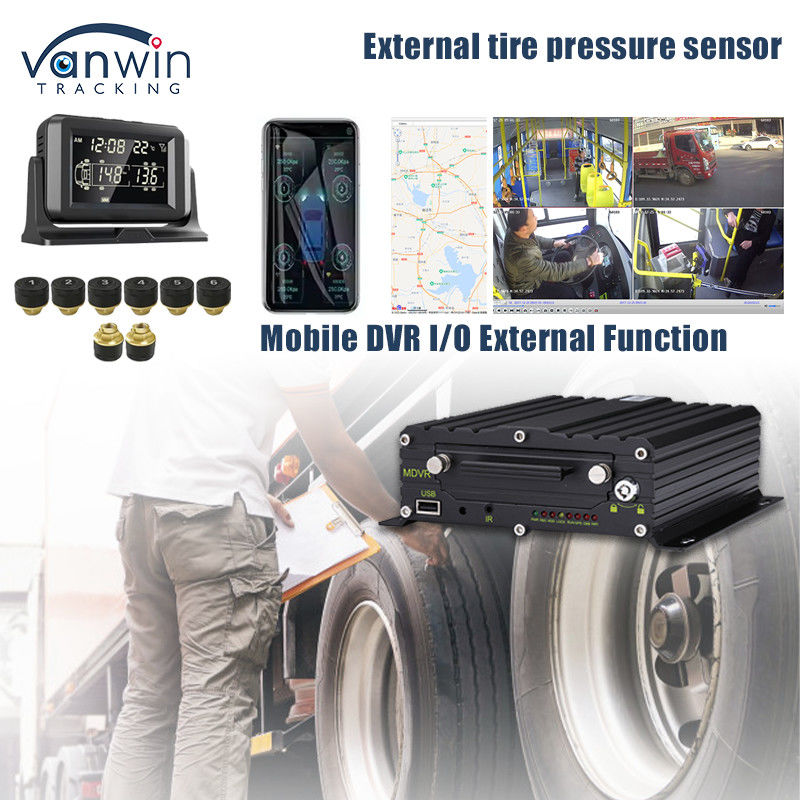 4G GPS Mobil DVR Desteği 4 / 8 / 10 Lastik Basıncı Gerçek Zamanlı İzleme Akıllı Sistem