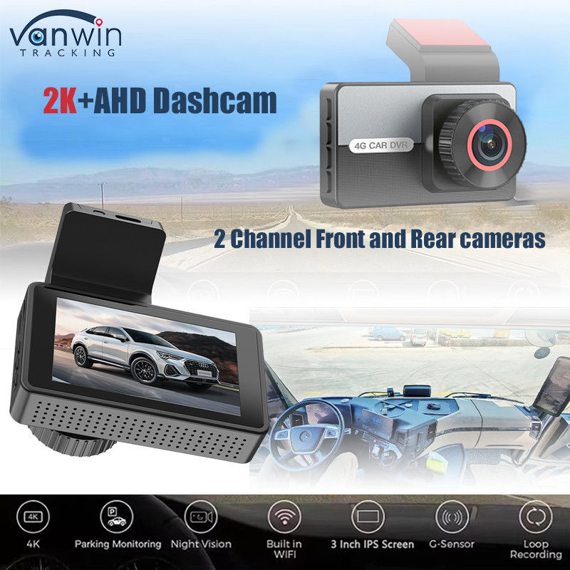 2K 1080P Dual Dash Cam WiFi APP Kontrol Gece Görme Park Monitörü Araç için G Sensörü