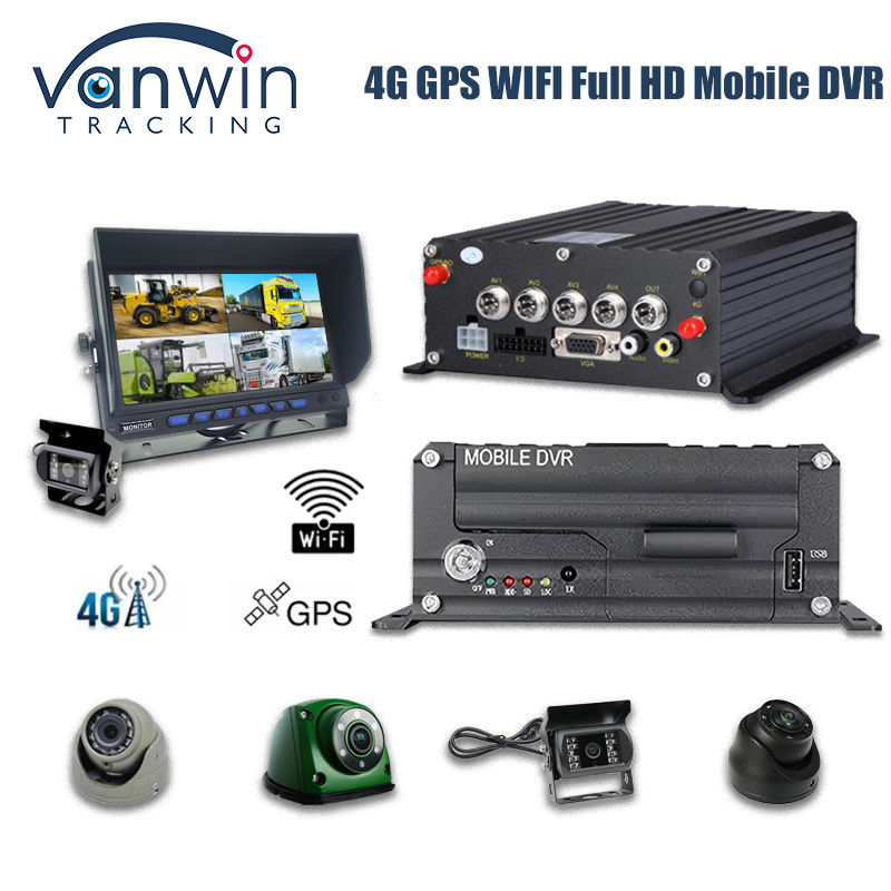 4CH 1080P HDD Mobil DVR 4G GPS Gerçek Zamanlı İzleme ve İzleme Veri Depolama Cihazı