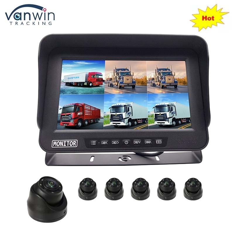 AHD 1080P MDVR Monitörü 10.1 Inç 6 Kanal Su geçirmez Bölünmüş Ekran Monitörü Araç için SD Kart