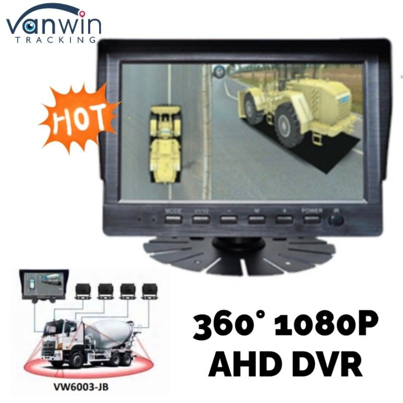 360 derece AHD DVR 7 / 9 / 10.1 inç Araba Kamera Kayıt Sistemi Kamyonlar Otobüsler