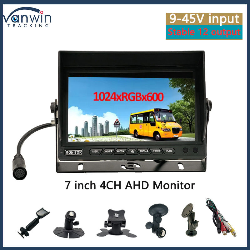 Araç Monitörü 7 Inch VGA Çıktısı CCTV Otomatik uyumlu Güvenlik İzleme Ekranı Güneş Şapkası U Stand ile