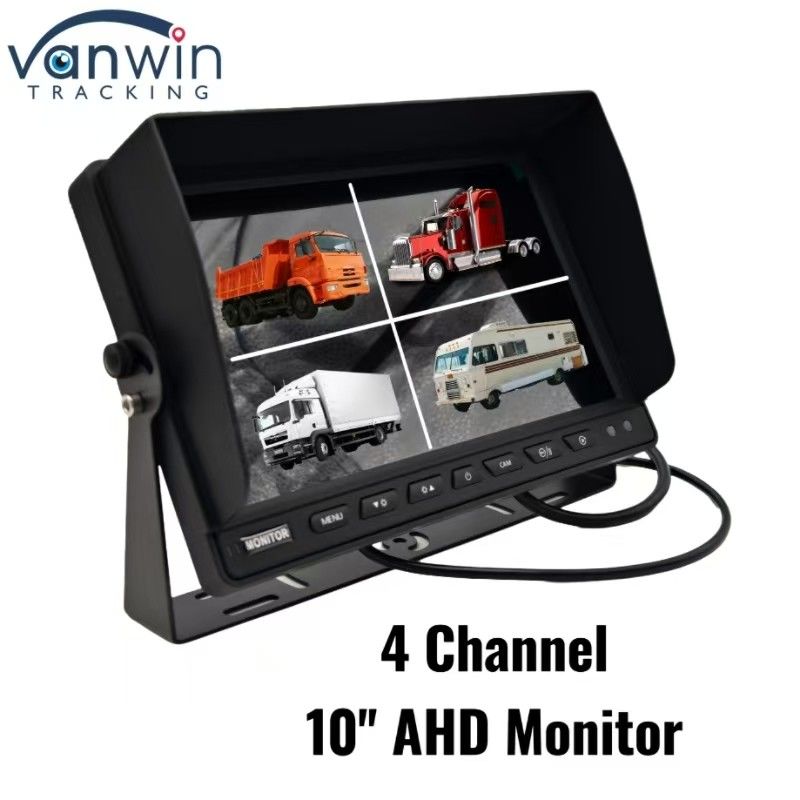 Siyah Yüksek Tanımlı 4 Kanal Araç Monitörü 7 "9" 10 " Boyut Farklı Araçlar için İsteğe Bağlı PAL / NTSC Sistemi
