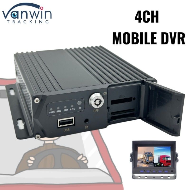 4 Kanal SD Kart Mobil DVR Araç İzleme için Çift Kart Çift Bekleme