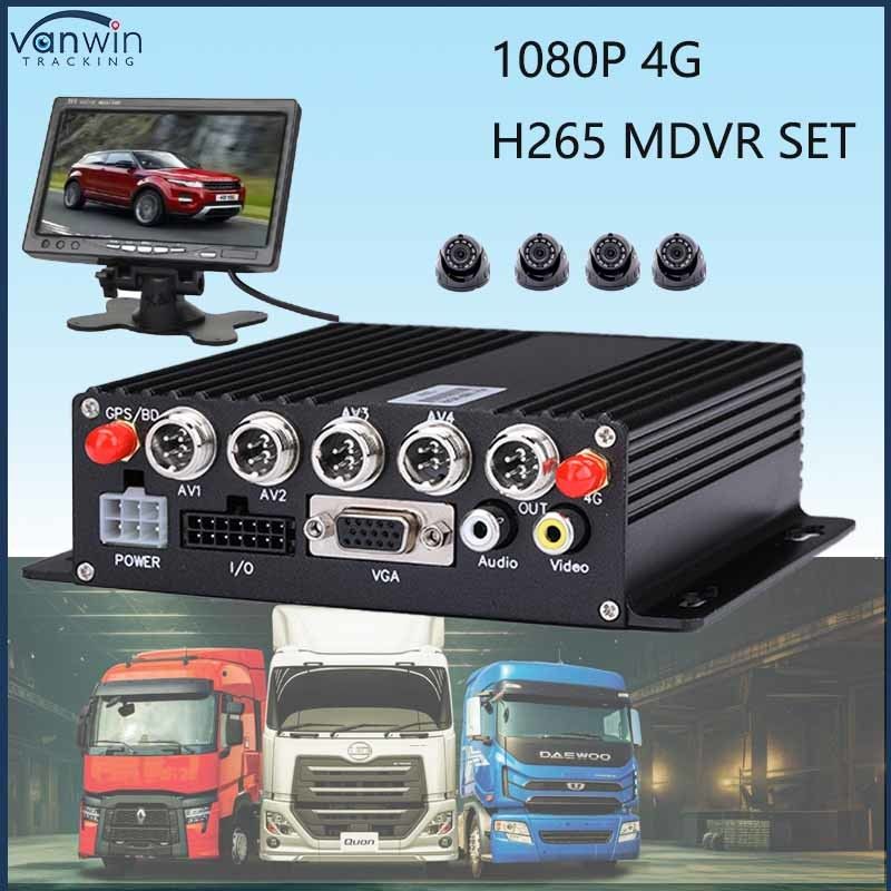 HD 1080P AI BSD ADAS DMS Kit Otobüsler Kamyonlar 4G WiFi 4 Kanal SD Mobil DVR Sistemleri Araç Araba Kara Kutu