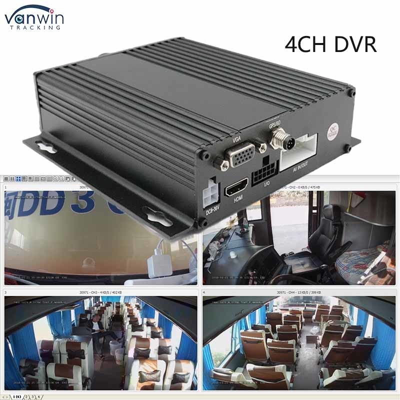 1080P AHD Uzaktan Kumanda Araç Otobüs RV 3G 4G GPS Mobil HD 4CH DVR Video Kaydedici