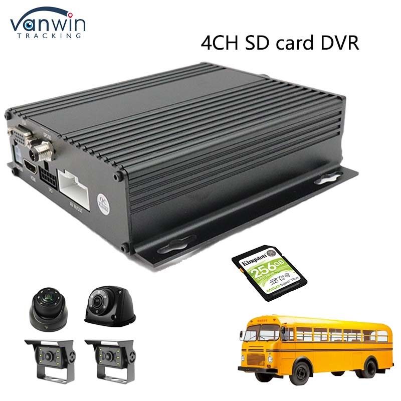 4 Kanal AHD 1080P SD Kart 256G Mobil DVR USB VGA Port ile Kamyon Güvenlik DVR Kaydedici