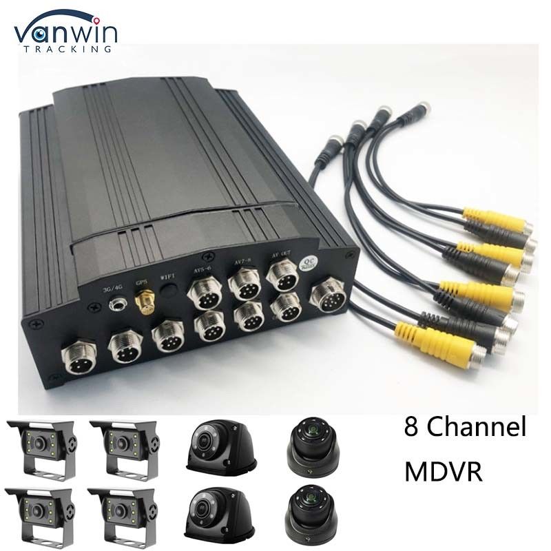 Ağır Güçlü 8CH Mobil CCTV Kaydedici Taksi / Otobüs / Kamyon için 1080P AHD & SD Kart Yedekleme