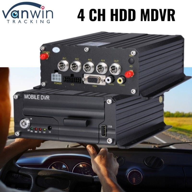 4CH 1080P DVR Filo Yönetim Sistemi HDD Dijital Video Kaydedici 4G GPS Araç Takipçisi