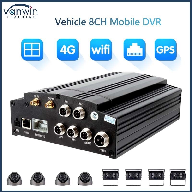 8 Kanal Mobil DVR 1080P 4G GPS WIFI HDD Kart DVR Full HD Şehir Otobüsü için Araba Kameraları