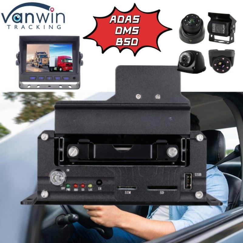 Profesyonel 4CH HDD DVR Desteği ADAS DMS BSD Fonksiyonu 4G GPS Araç Takibi