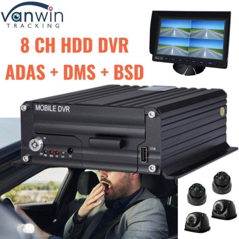 Araç Güvenliği İzleme için ADAS DMS BSD 4G GPS ile Gelişmiş 8CH AI HDD DVR