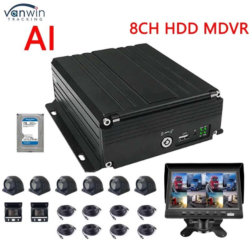 8CH AI ADAS DMS Mobil DVR 4G GPS1080P HD Destek OEM HDD SSD MDVR Kamyon Otobüs Araç Video Kaydedici