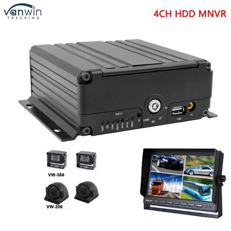 4CH 1080P AHD 3G 4G WIFI ve GPS SD HHD Mobil NVR Otobüs / Kamyon / Taksi için