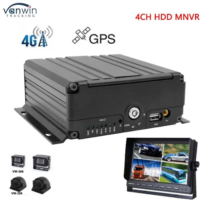 4 Kanallı Mobil NVR 1080P Uzaktan 3G 4G GPS WiFi Araç Otobüs Kamyon Ağı İzleme