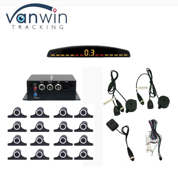 LCD Ekran 12 Sensör Ters Yedek Yardım Radar Monitör 5M Ağır Kamyonlar için Park Sistemi