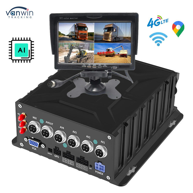 4CH 1080P Araç İzleme Ters Yedek Kamera AI MDVR Sistem Araç GPS izleyici